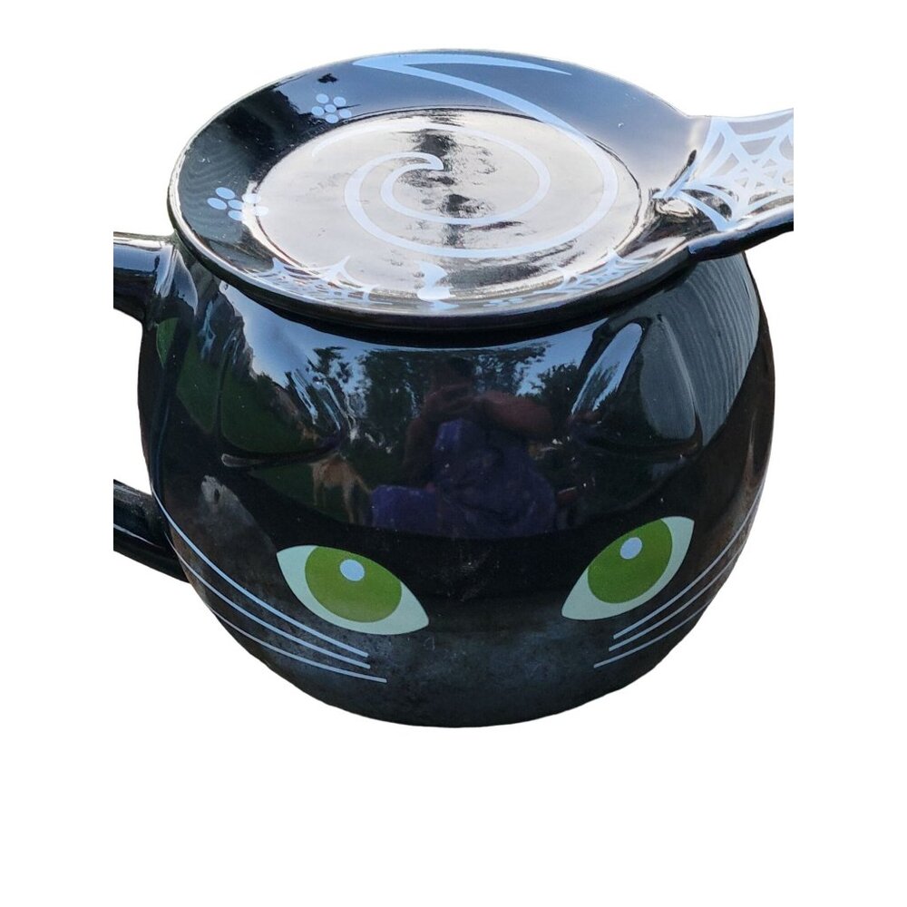 Temp-Tations By Tara Halloween Cat Mug - Hand-Painted & Hand-Crafted - Microwave